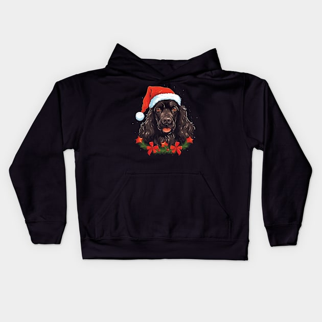 Field Spaniel Christmas Kids Hoodie by JH Mart